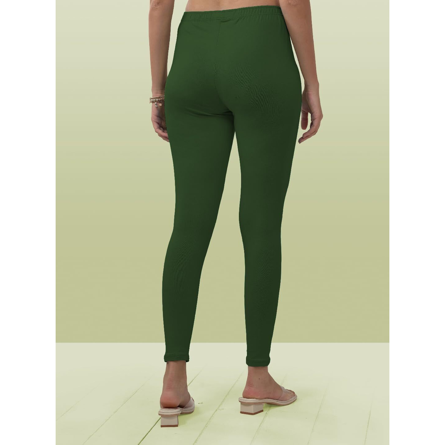 Lyra Women Solid Premium Cotton Ankle Length Leggings | Mid-Waist | Fashionwear