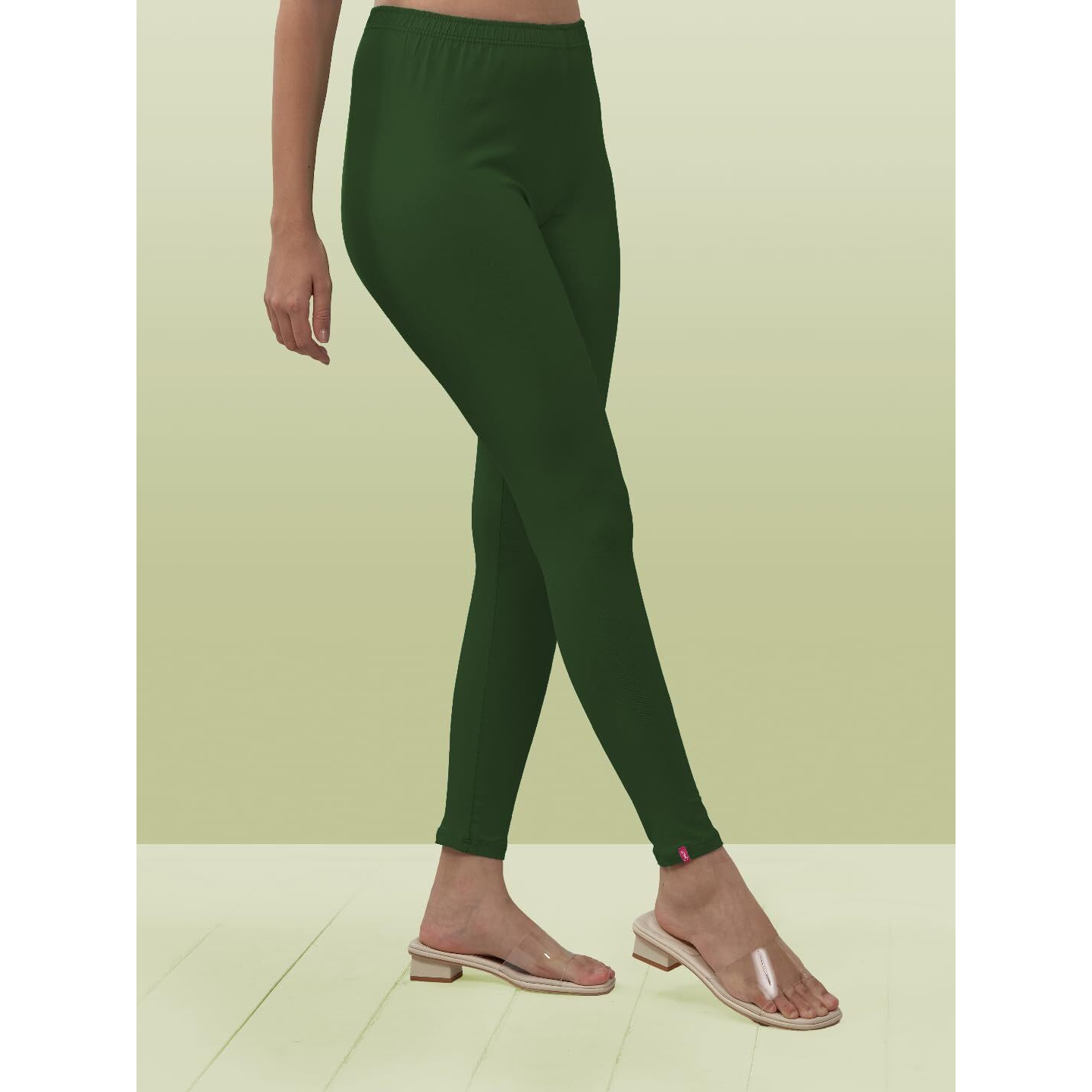 Lyra Women Solid Premium Cotton Ankle Length Leggings | Mid-Waist | Fashionwear