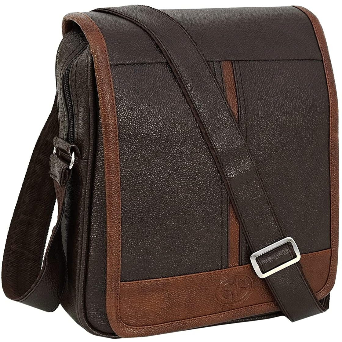 Storite Stylish PU Leather Messenger Sling Cross Body Travel & Office One Side Shoulder Bag for Men and Women (Coffee Dark Brown - 30 x 5.5 x 24 Cm)