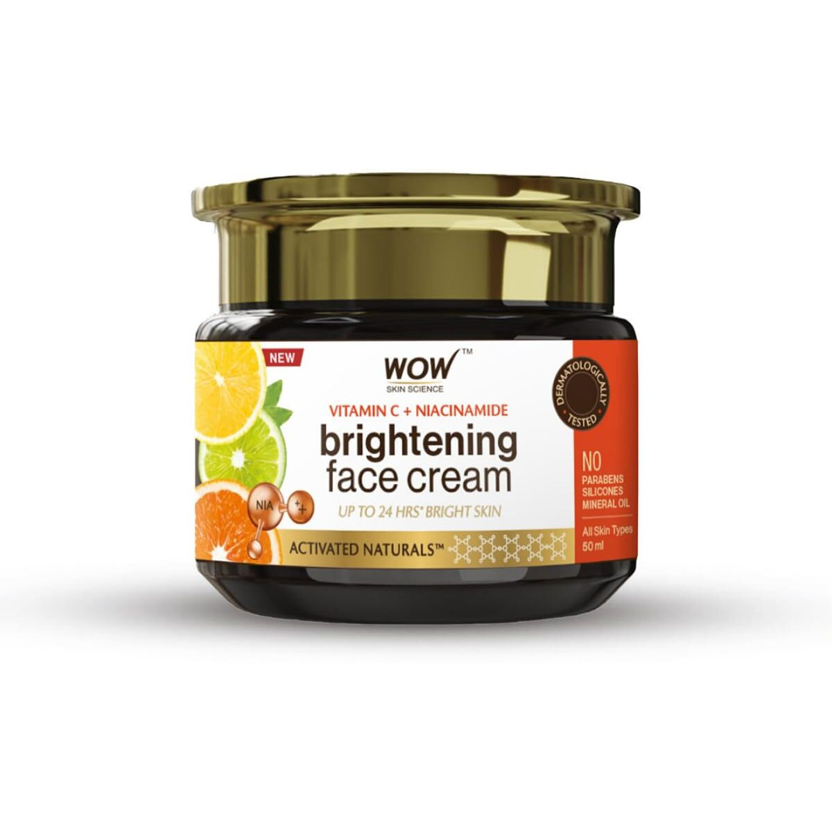 WOW Skin Science Vitamin C & Niacinamide Brightening Face Cream | Hydrates & Brightens Skin | Reduces Wrinkles | Fades Spots | Smoothens Complexion | Boosts Glow - 50 ml