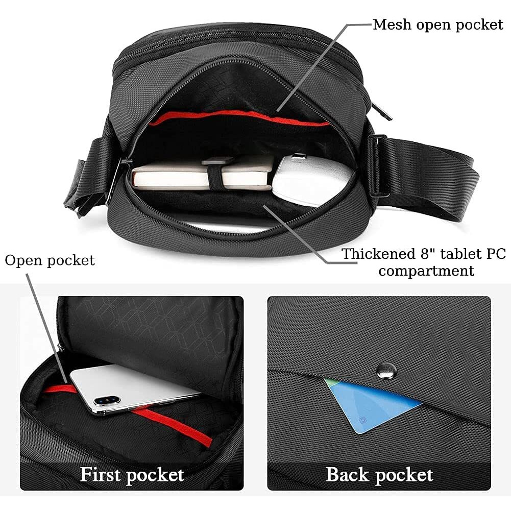 Red Lemon Mens Sling Bag,Mens Shoulder Bag,Crossbody Bag for Men,Chest Bag,Daypack,Shockproof Compartment for iPad,Suitable for College,Outdoor Travels and Business for Daily Use