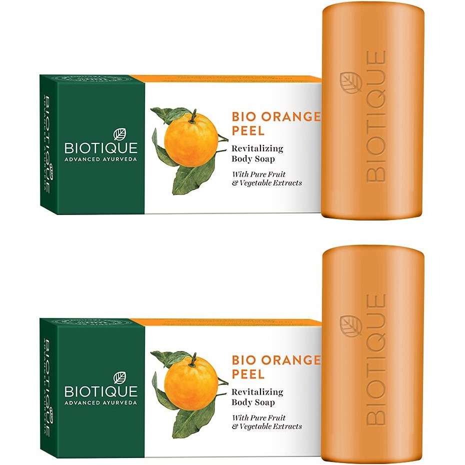 Biotique Bio Orange Peel Revitalizing Body Soap, 150g (Pack Of 2)
