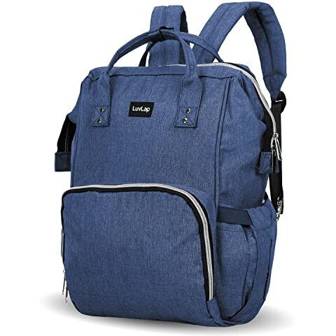 LuvLap Lily Travel Multifunctional Waterproof Diaper Bag-Backpack Cum Tote bag (Navy Blue)