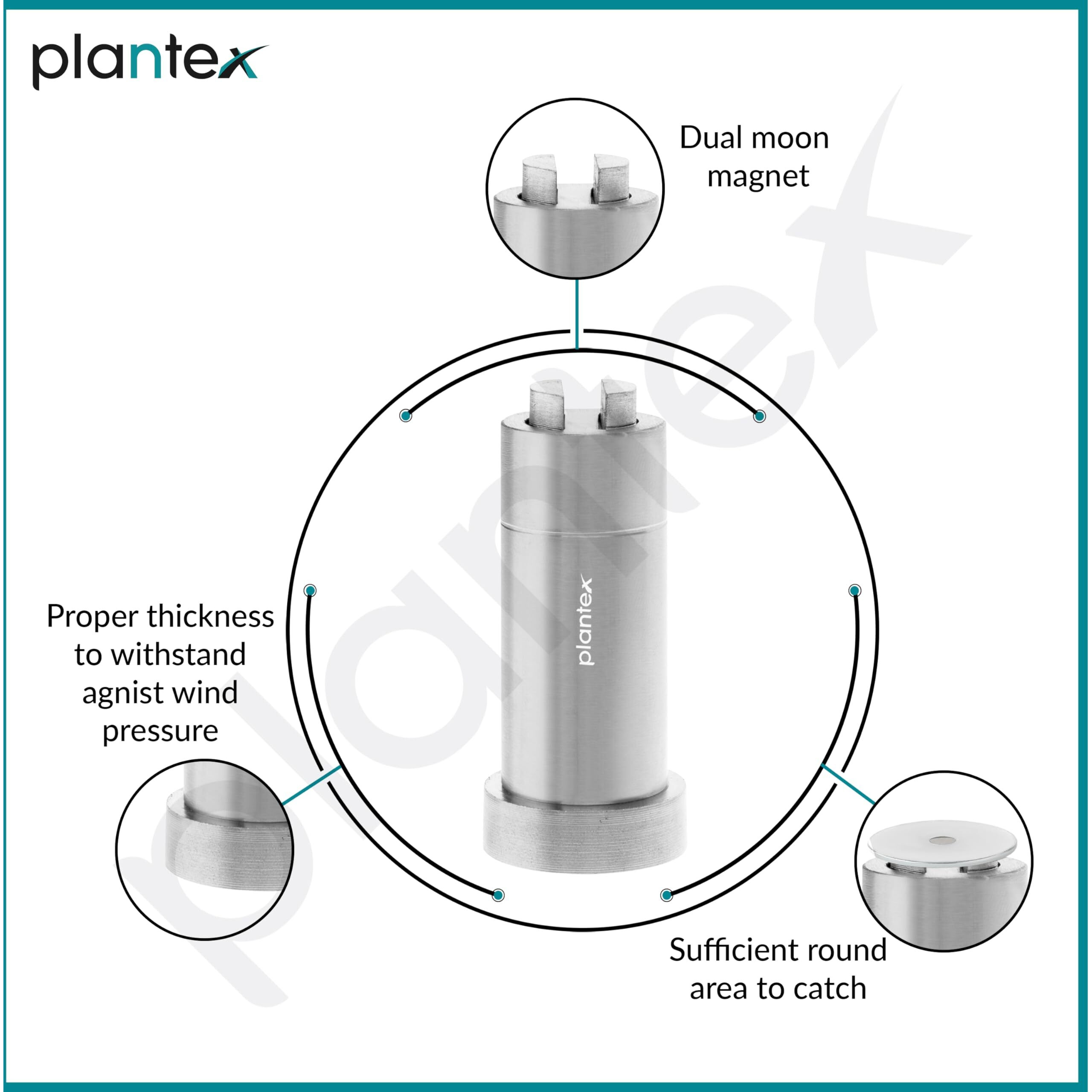 Plantex Stainless Steel Wall-Mounted Magnetic Door Stopper/Door Catcher for Wooden Door - Pack of 1 (Matt)