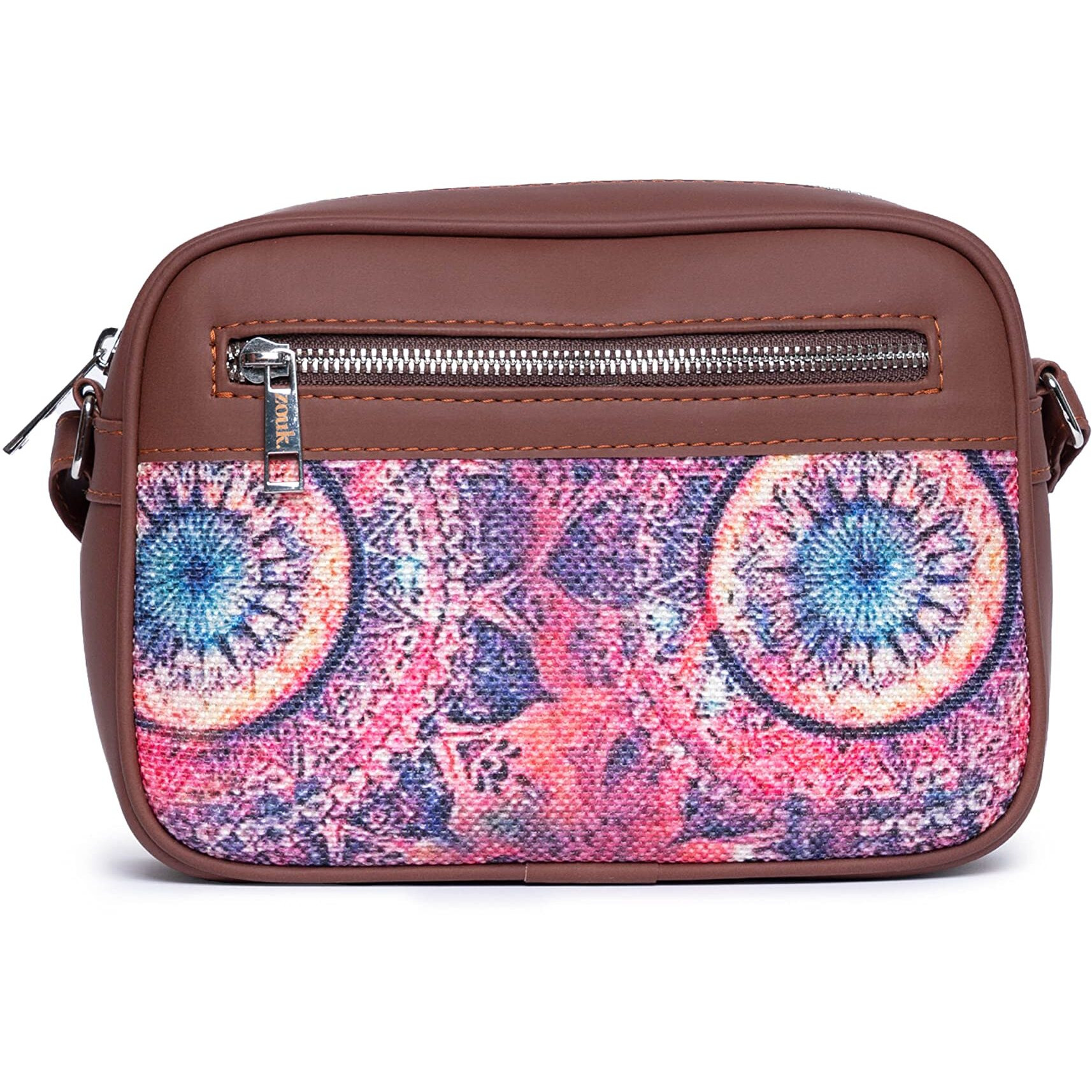 ZOUK Handmade Vegan Leather Space Chakra Print Women s Sling Bags With Adjustable Shoulder Strap