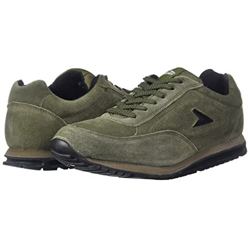 Power mens EXTREME LEATHER Olive Green Casual shoes - 10 UK (8337894)