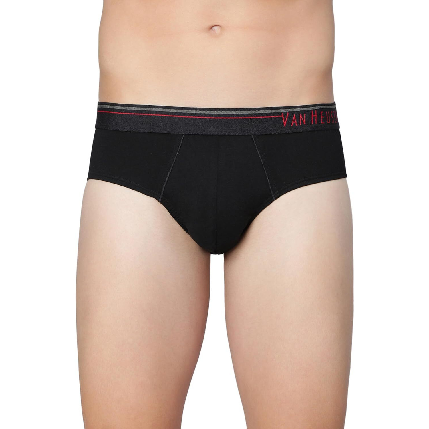 Van Heusen Men Briefs - 100% Combed Cotton - Pack of 3 - Anti Bacterial, Colour Fresh, Moisture Wicking_10003_Peat, Anthra Mel, Pure Black_M