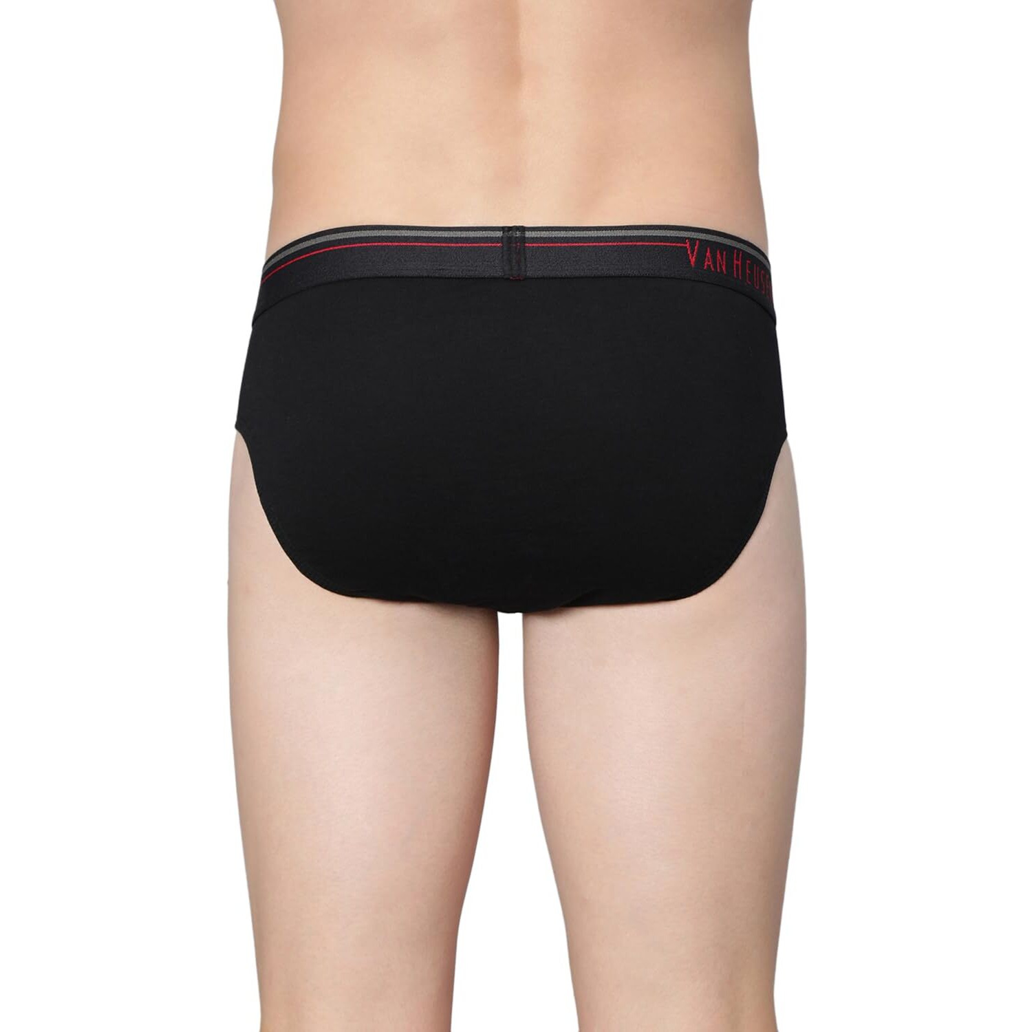 Van Heusen Men Briefs - 100% Combed Cotton - Pack of 3 - Anti Bacterial, Colour Fresh, Moisture Wicking_10003_Peat, Anthra Mel, Pure Black_M