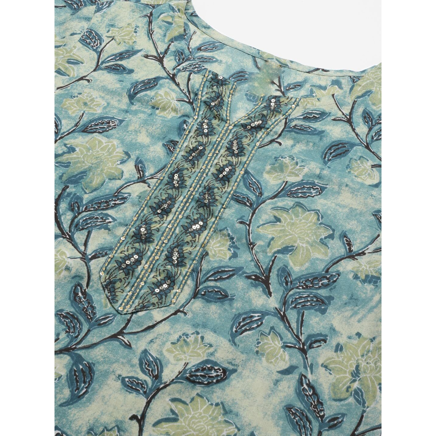 Vaamsi Cotton Printed Kurta Palazzo Dupatta Set (VKSKD1091_M_Teal)