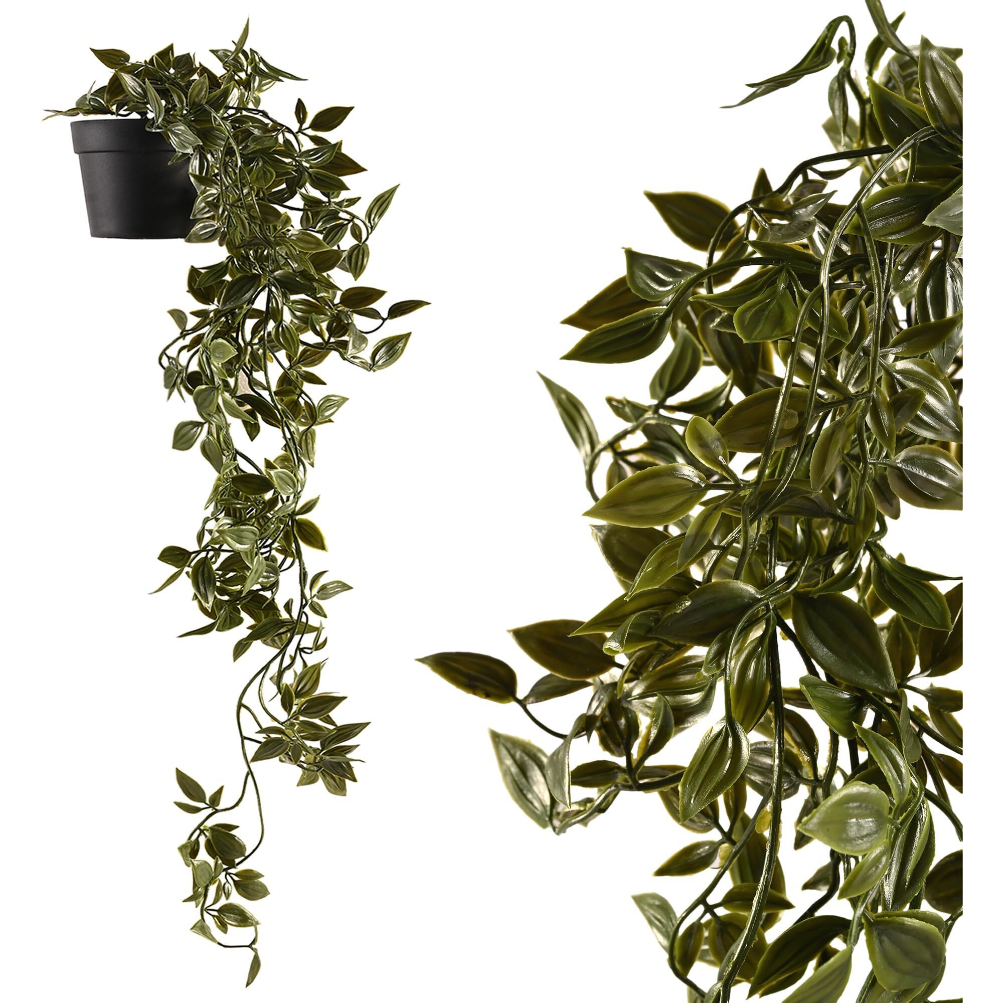 Heart Home Artificial VinePineFernIvy Plants with Pot Natural Look & Plastic Material Easy Home Dcor with Small Size Pot Size 27 X 75 X 7 Cm, Pack of 1 (Green)