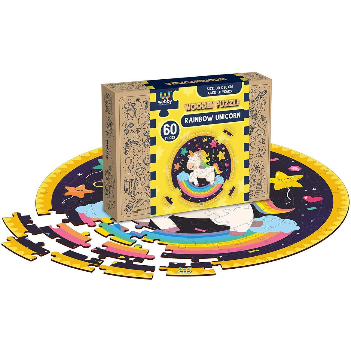 Webby Unicorn Jigsaw Puzzle for 5 and Above, 60 Piece, Multicolour