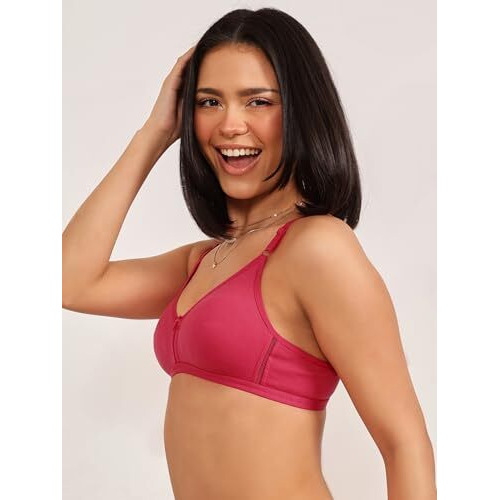 Clovia Women s Pink Cotton Non-Padded Non-Wired Bra with U Back (BR0638P14_Pink_34B)