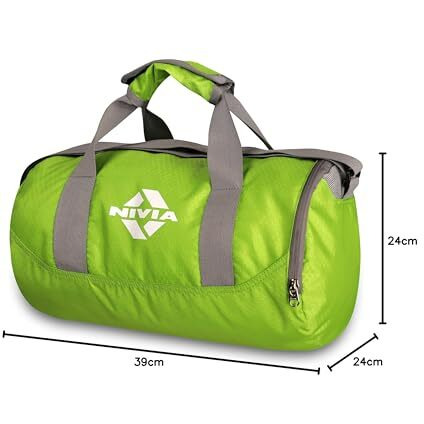 NIVIA Beast Gym Bag-4 Polyester/Unisex Gym Bags/Shoulder Bag for Men & Women with Separate Shoes Compartment/Carry Gym Accessories/Fitness Bag/Sports & Travel Bag/Sports Kit (Green)