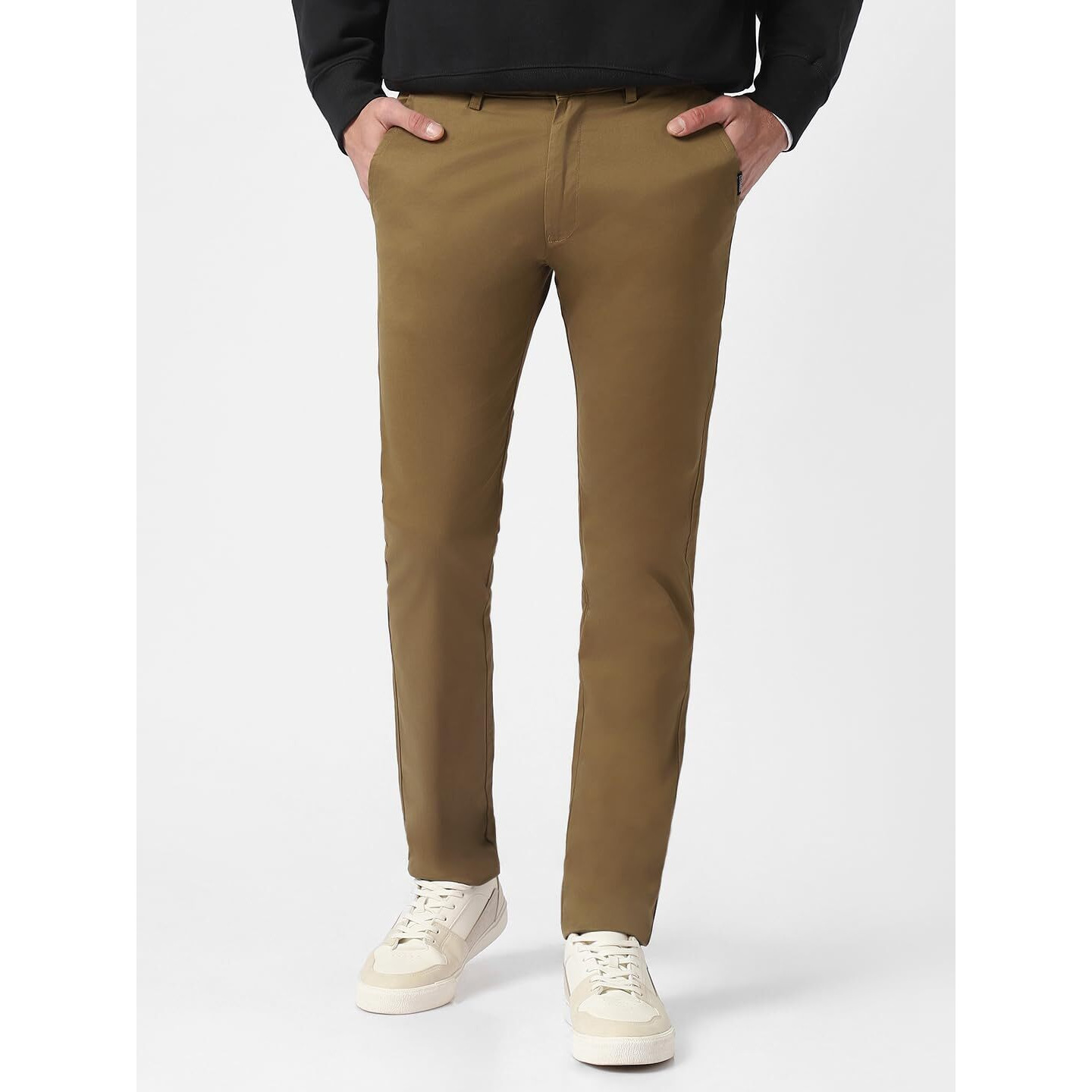 Urbano Fashion Men s Khaki Cotton Slim Fit Casual Chinos Trousers Stretch (chino-khaki-36-fba)