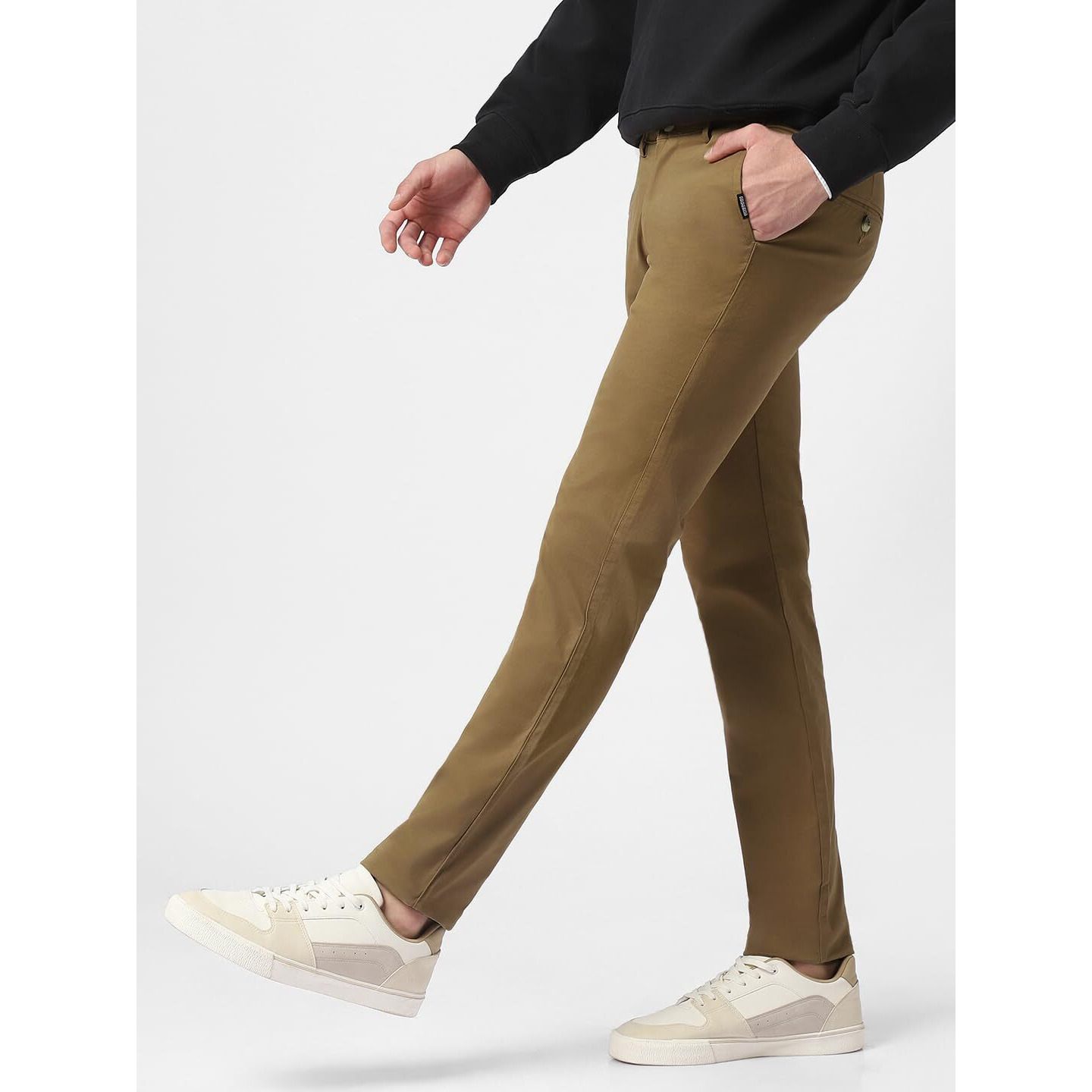 Urbano Fashion Men s Khaki Cotton Slim Fit Casual Chinos Trousers Stretch (chino-khaki-36-fba)