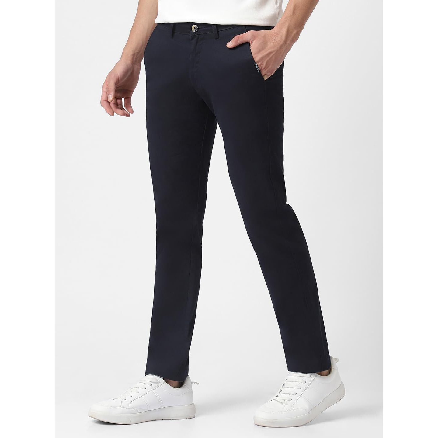 Urbano Fashion Men s Navy Blue Cotton Slim Fit Casual Chinos Trousers Stretch (chino-navy-30-fba)