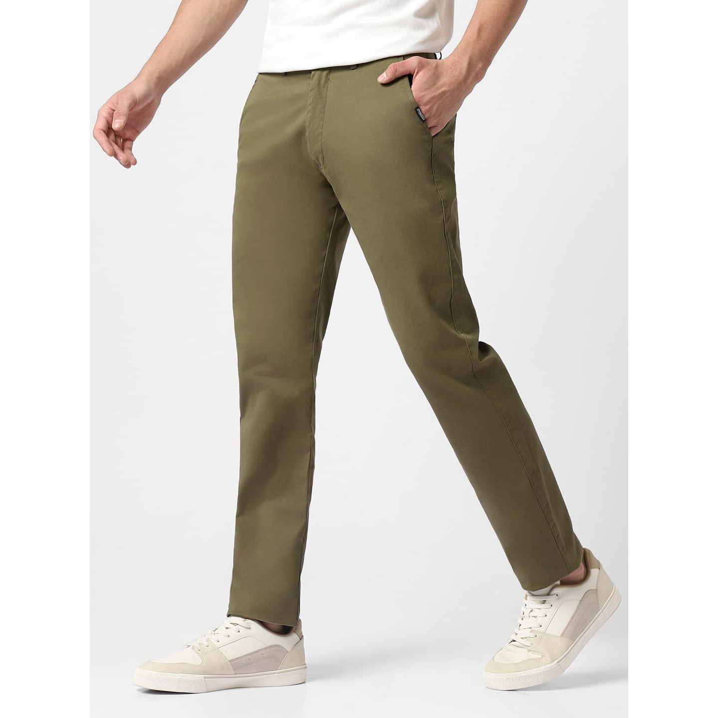 Urbano Fashion Men s Olive Green Cotton Slim Fit Casual Chinos Trousers Stretch (chino-olivegrn-28-fba-01)