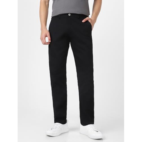 Urbano Fashion Men s Black Cotton Slim Fit Casual Chinos Trousers Stretch (chino-black-34-fba)
