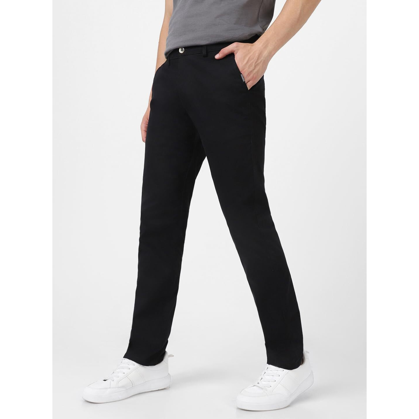 Urbano Fashion Men s Black Cotton Slim Fit Casual Chinos Trousers Stretch (chino-black-36-fba)