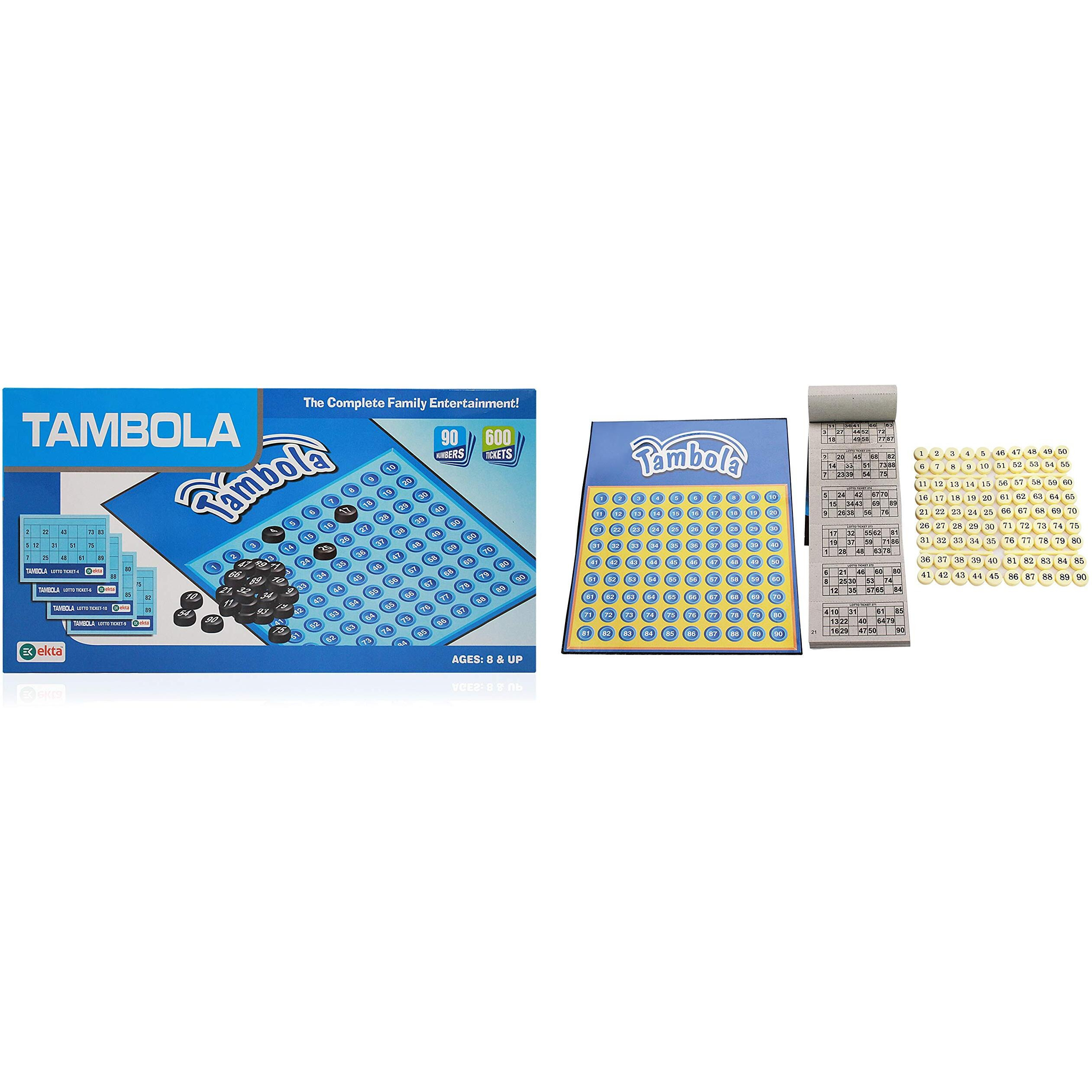 EKTA Tambola 600 Tickets Housie Games for Kids, Multicolor, Pack of 1