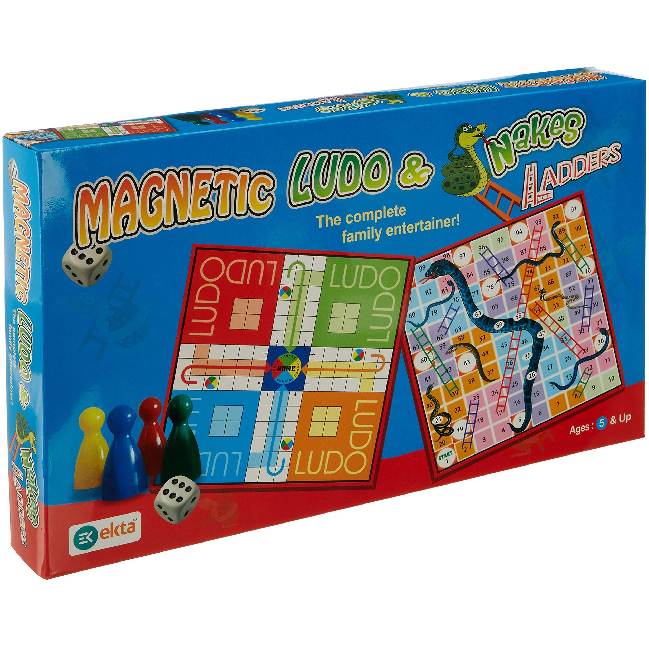 Ekta Magnetic Ludo Snakes  n  Ladders Board Game for Kids,Multicolor