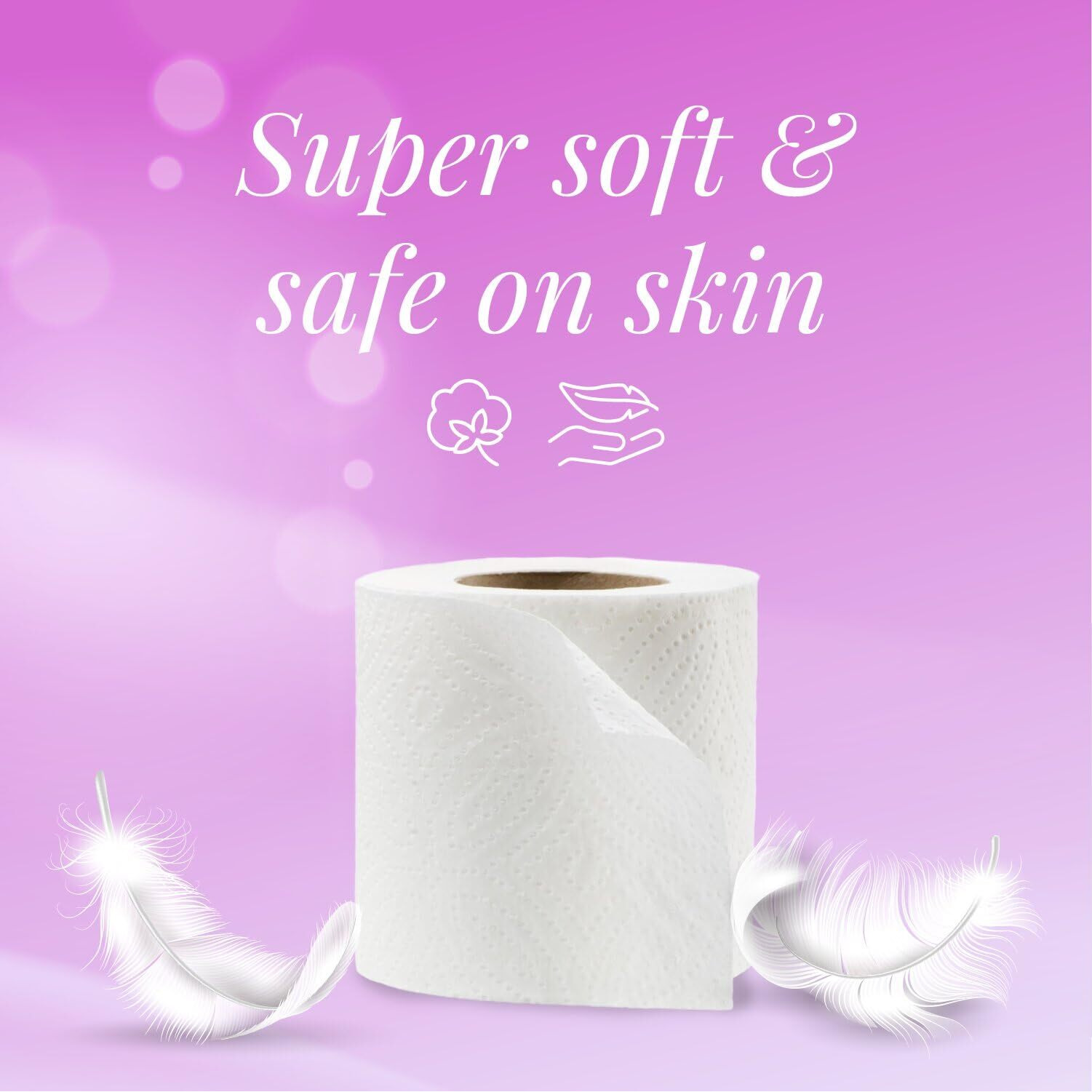 Origami 3 Ply Soft And Highly Absorbent Toilet Tissue Paper | 100% Natural Virgin Cellulose Fiber - Pack of 4 (340 Pulls Per Roll, 1360 Sheets)