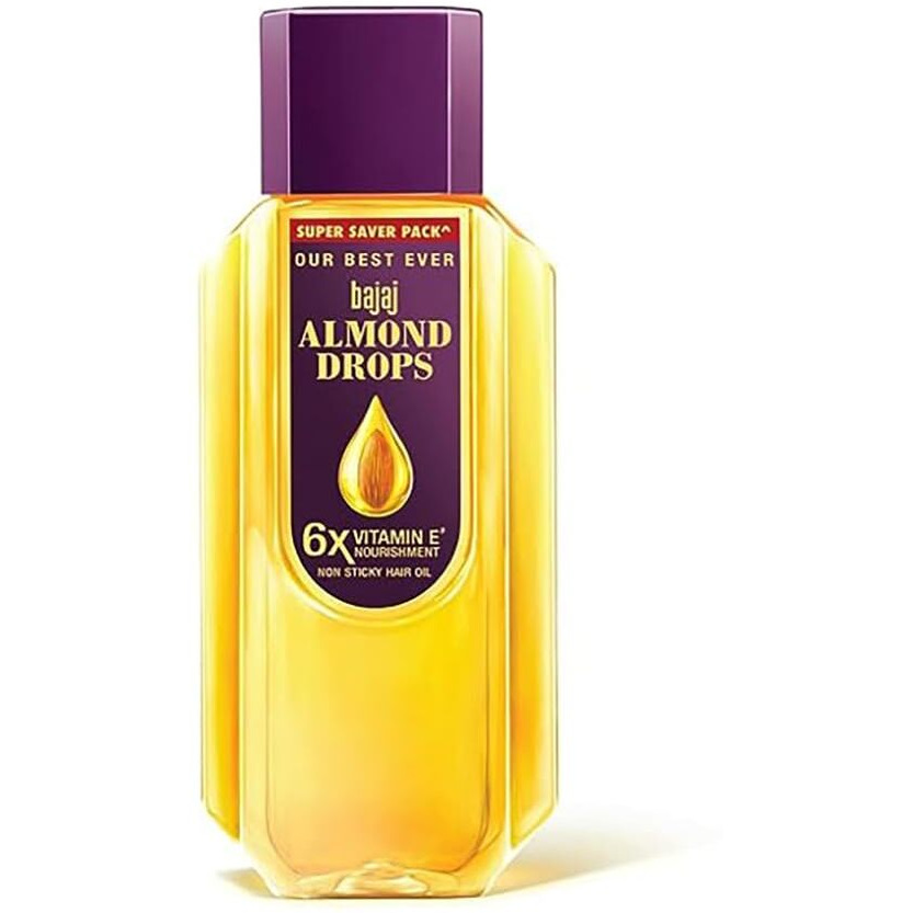 Bajaj Almond Drops Hair Oil, 625ml, Hair Oil, 6X Vitamin E, Almond Oil, Light and Non-Sticky, Hair Fall Control