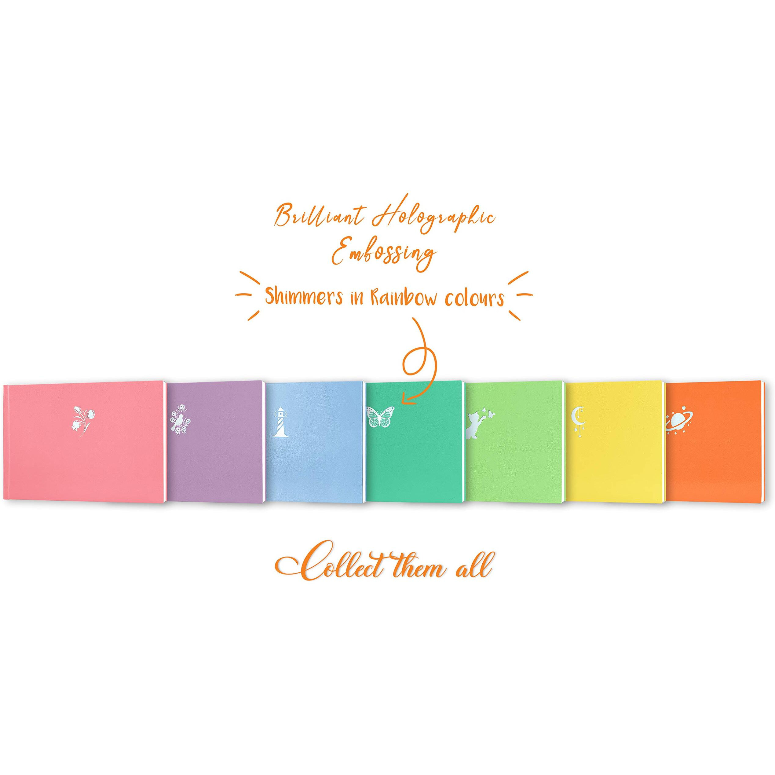 MENORAH - A5 Artists Sketchbook - Drawing Book - 140 GSM - (58 Sheets / 116 Pages) - (Size - 14.8 cm x 21.0 cm)  CASSATA Sketch Book - Completely Handmade- (Apple Green - Kitty Cat)- Landscape