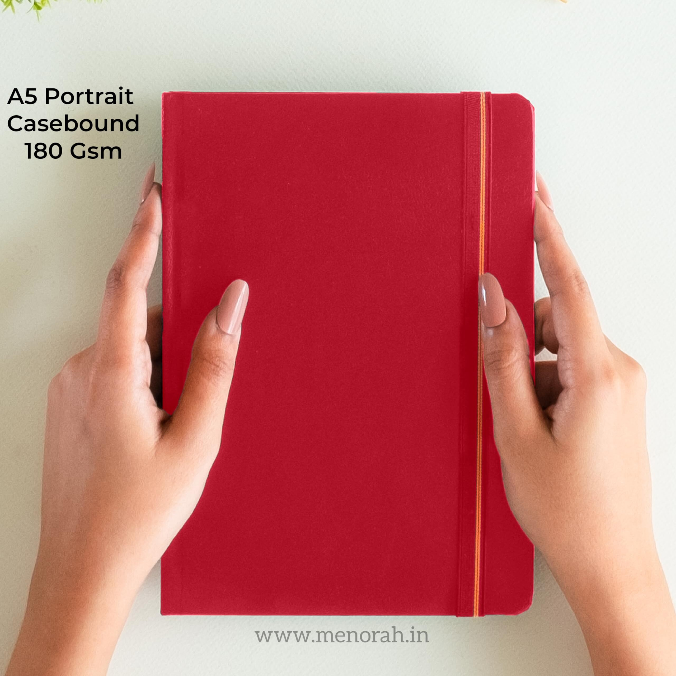 MENORAH Paper-Sketchbook For Artist-A5-180 Gsm-Watercolor Drawing Book-180Gsm(Red,Portrait)-Handcrafted With Love Mother S Day