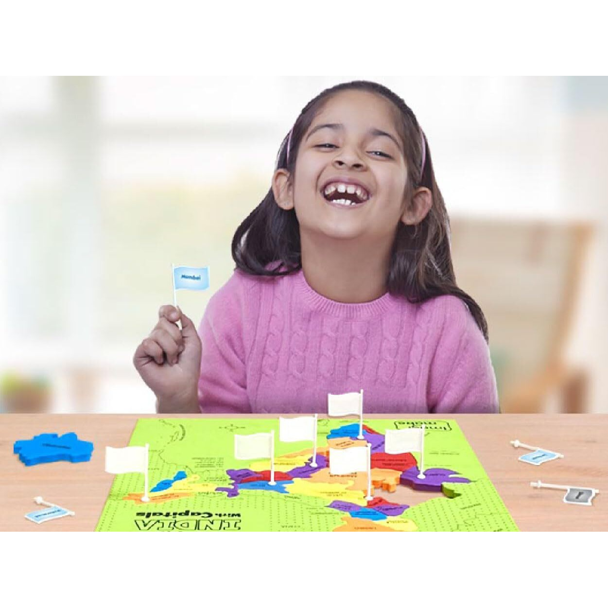 Imagimake Mapology India and World Maps with Capitals - Learn Capitals and Country Flags - Educational Toy for Kids Above 5 Years, Multicolor