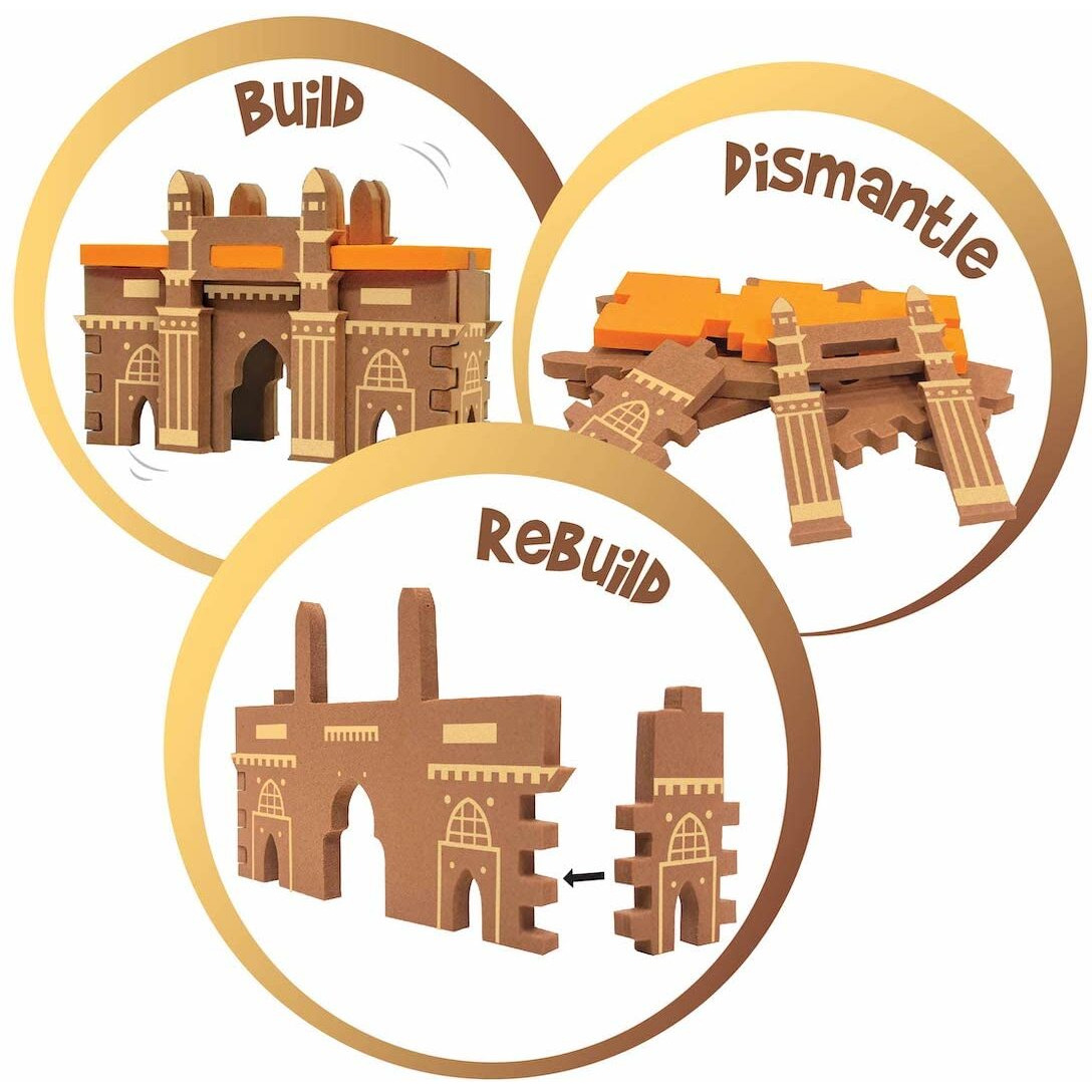 Imagimake Mapology Monuments of India - Construction Set - Make 10 Monuments - Educational Toy for Boys & Girls Above 5 Years Kids (Multicolour) (10 Pieces)