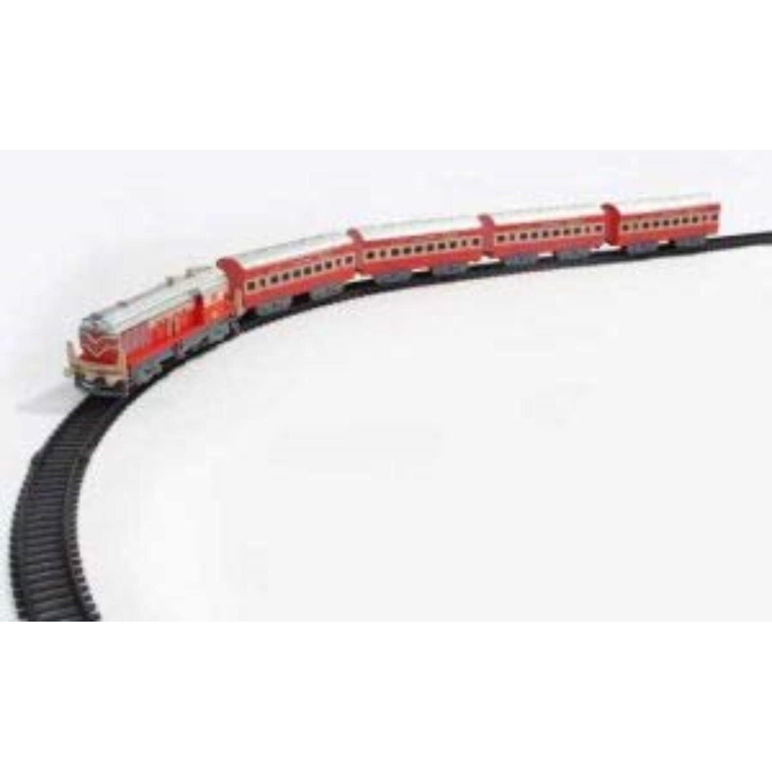 Centy Toys Plastic Indian Passenger Train With Coaches & Railway Track, Pack Of 19, Multicolour