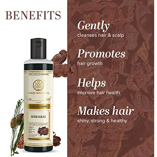 Khadi Natural Shikakai Shampoo for Cleaning Hair | Natural Hair Cleanser with Shikakai | Nourishing Shampoo for Healthy Hair | Suitable for All Hair Types 210ml