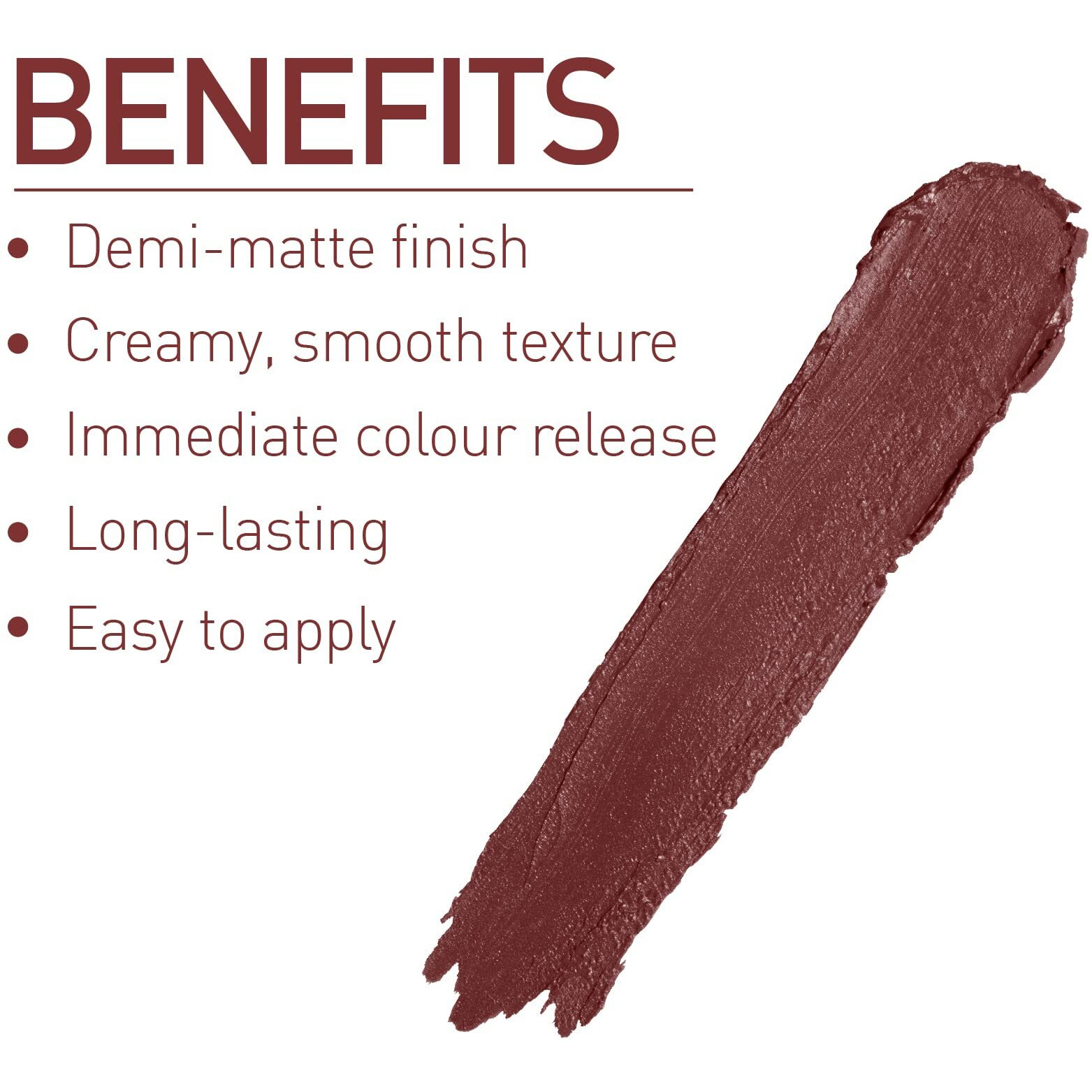 MyGlamm LIT Creamy Matte Lipstick-Purple Martini (Brown)- 3.7gm |Creamy Matte Lipstick | Long-lasting & Smudge-Proof | Vegan & Cruelty-Free