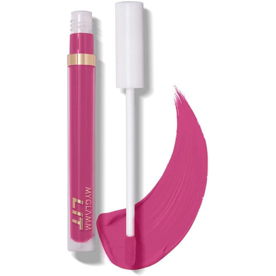 MyGlamm LIT Liquid Matte Lipstick-Draking (Pink)-3 ml | With Moringa Oil | 12HR Long-lasting Lipstick | Cruelty-Free Matte Lipstick