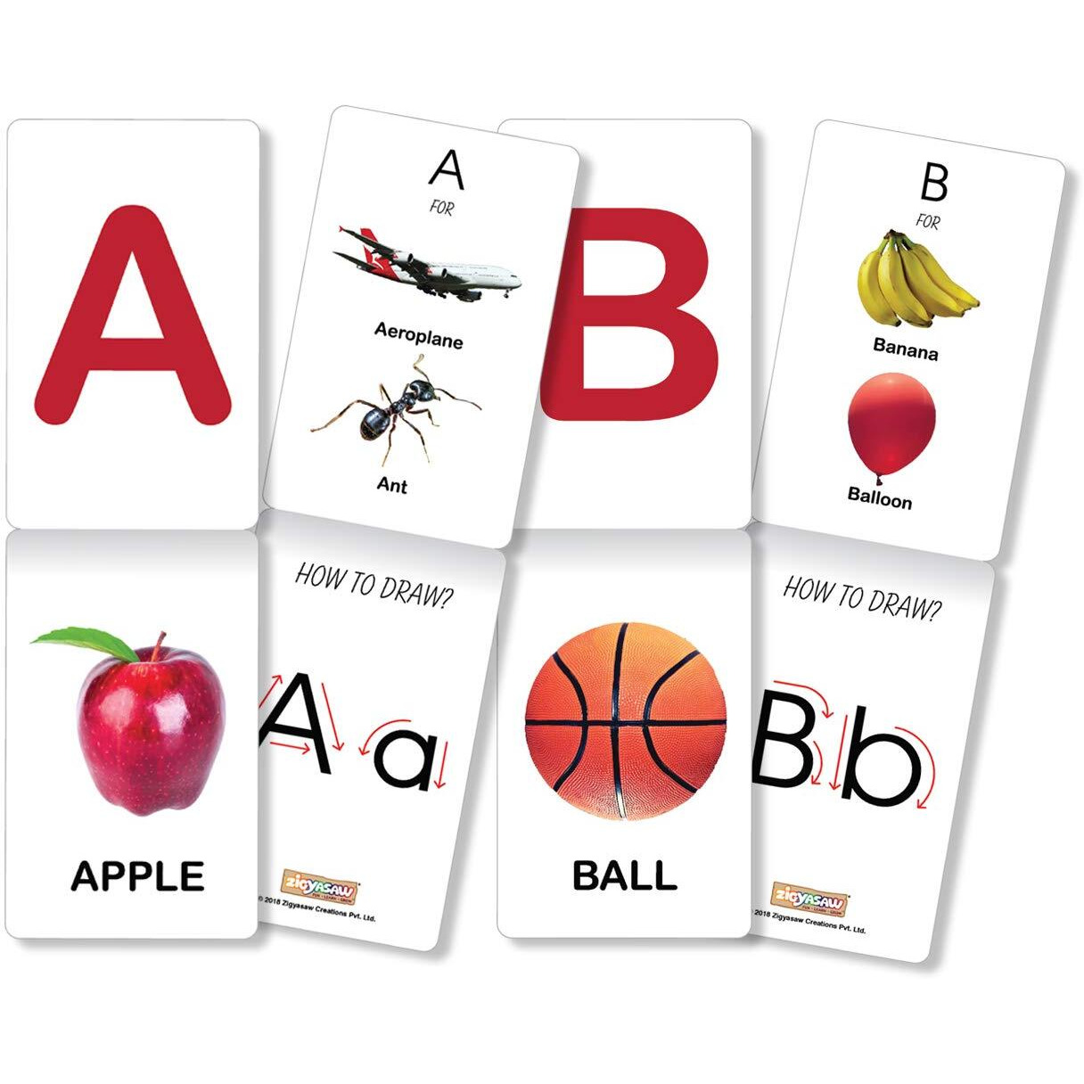 Zigyasaw - Alphabets Flash Cards for Kids Early Learning | 26 Flash Cards | Happy Birthday Gifts For Kids | Flash Card Alphabets for Kids Learning | Easy & Fun Way of Learning 3+ Years of Babies