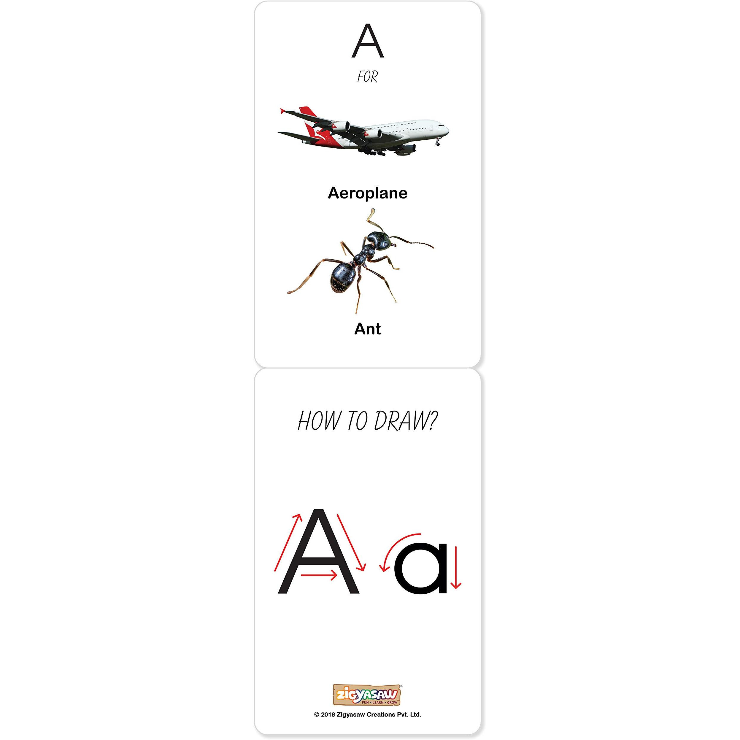 Zigyasaw - Alphabets Flash Cards for Kids Early Learning | 26 Flash Cards | Happy Birthday Gifts For Kids | Flash Card Alphabets for Kids Learning | Easy & Fun Way of Learning 3+ Years of Babies