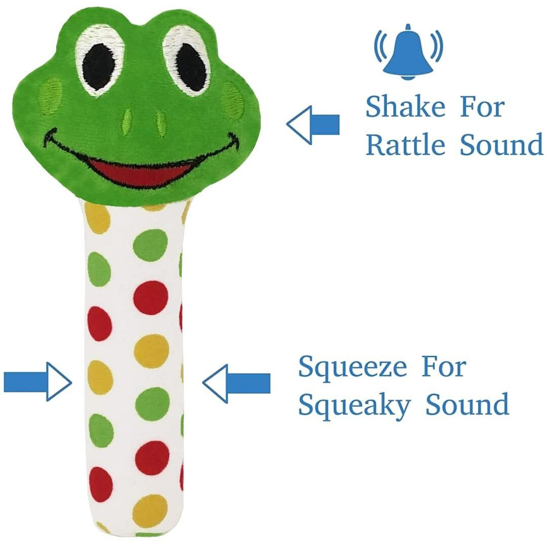Pikipo Soft Ball (Small, 11cm) and Froggy Face Soft Rattle Combo