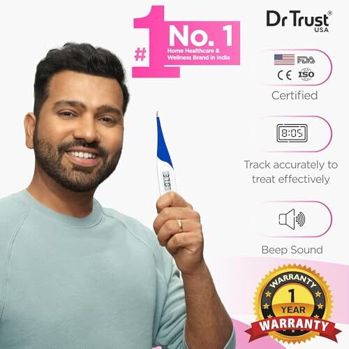Dr Trust Waterproof Flexible Tip Digital Thermometer(White)-604 (White)