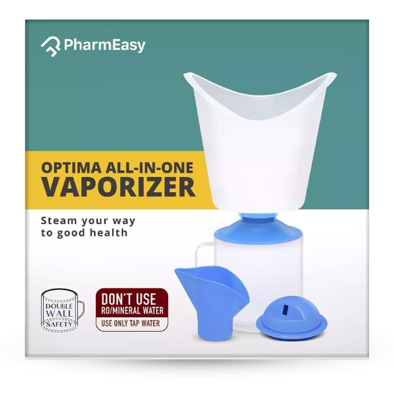 PharmEasy Optima 3 in 1 Vaporizer Steamer for Cold & Cough Face Mist vaporiser Inhaler Machine Best Suited for Facial,Sauna and Glowing Skin for Adults & Kids - 1 Year Warranty