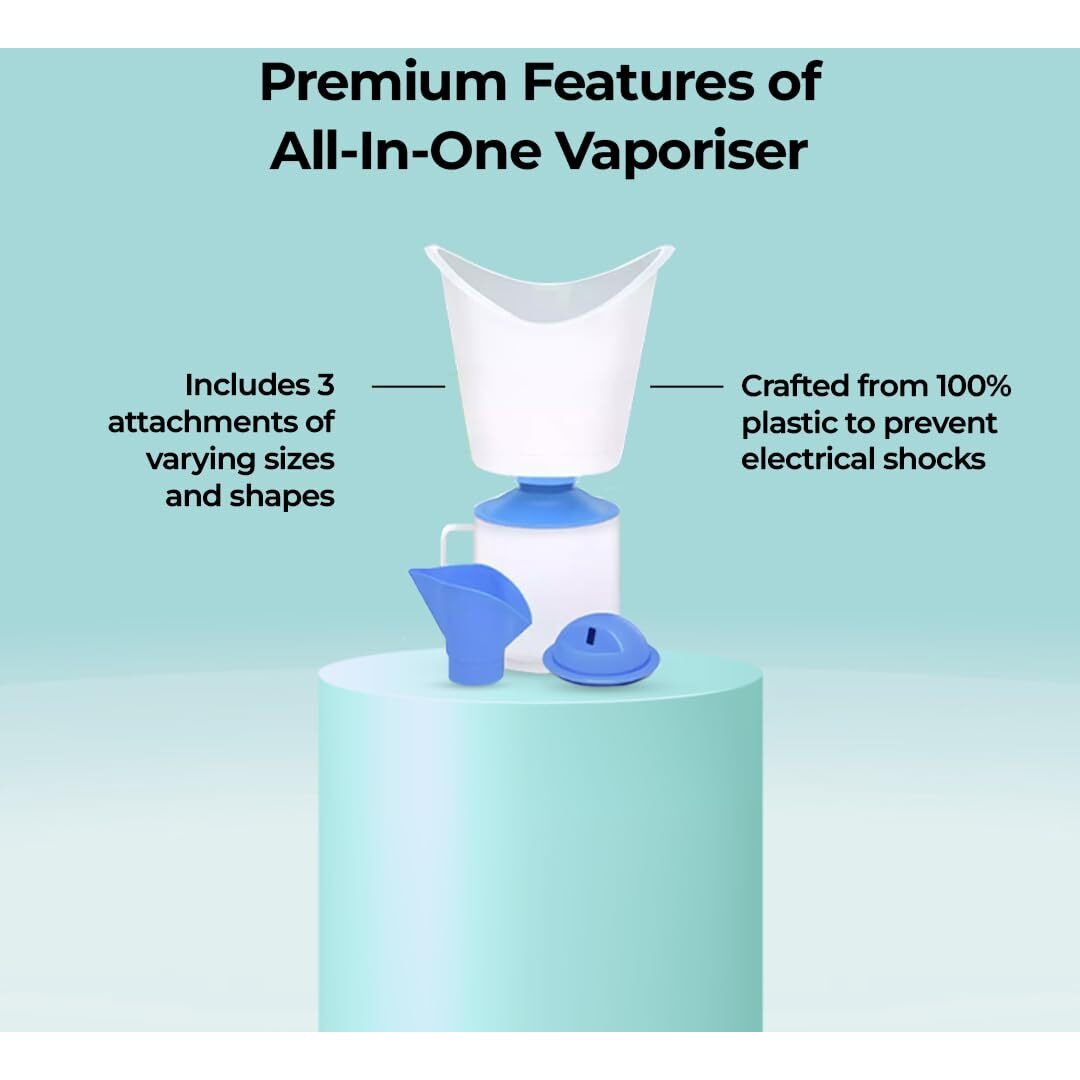 PharmEasy Optima 3 in 1 Vaporizer Steamer for Cold & Cough Face Mist vaporiser Inhaler Machine Best Suited for Facial,Sauna and Glowing Skin for Adults & Kids - 1 Year Warranty