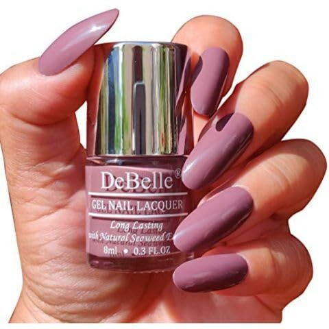 DeBelle Gel Glossy Finish Nail Polish Pretty Petunia (Rust Mauve) 8 Ml - Enriched With Natural Seaweed Extract, Cruelty Free, Toxic Free