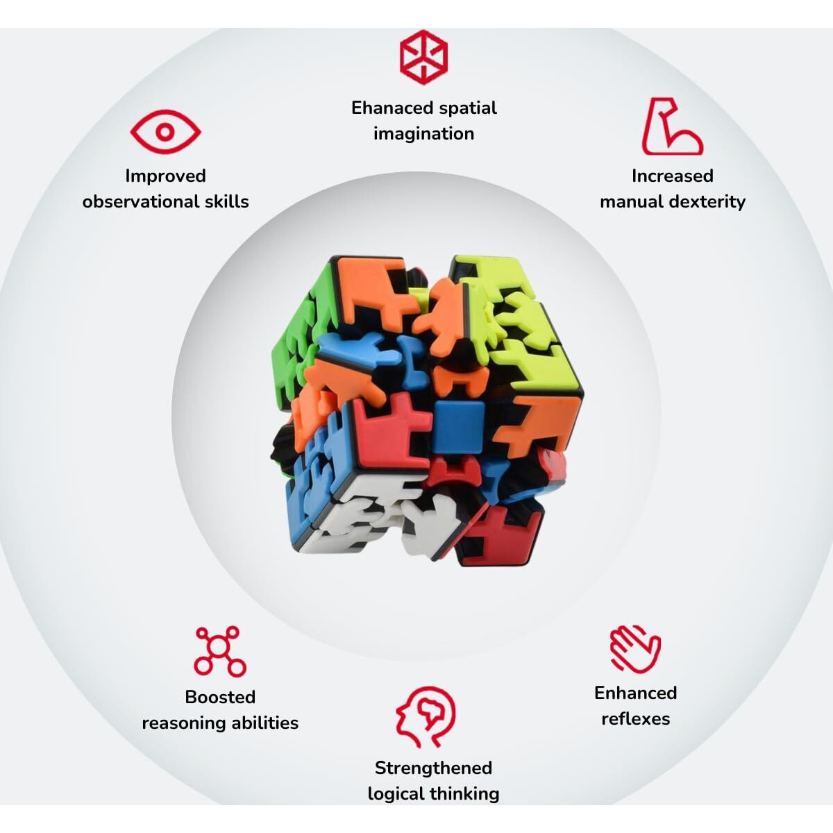 Cubelelo Drift Gear 3x3 Stickerless Cube Speed Cube | Twisty Magic Cube | Toy for Kids & Adults | Magic Speedy Stress Buster Brainstorming Puzzle 3x3x3 Gear Cube (Multicolor)