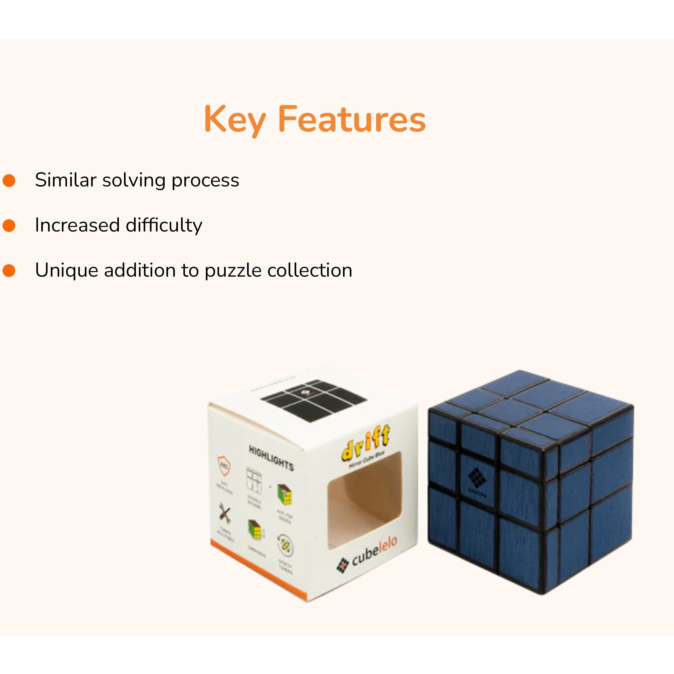 Cubelelo Drift Mirror Blue Magic Cube Brainstorming Stressbuster Speedcube Puzzle
