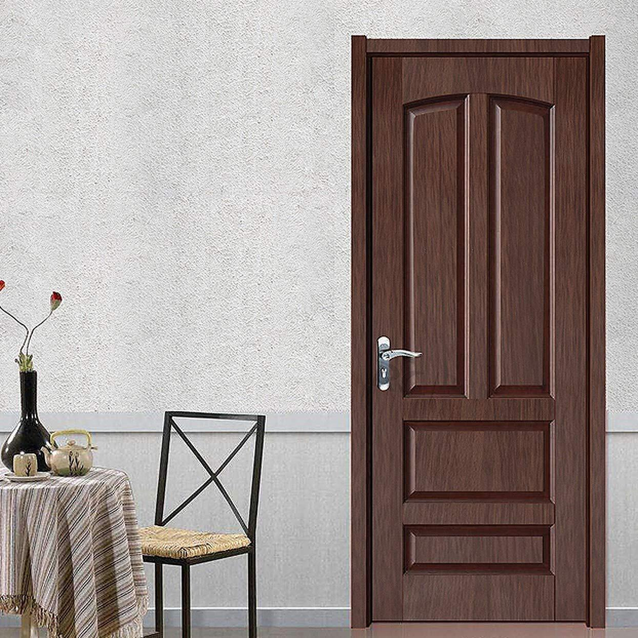 Wolpin Kitchen Wall Stickers Wood Wallpaper DIY PVC Shelf Liner, Furniture, Almirah, Table Top, Wardrobe, Kitchen Cupboard Decal, Mahogany Brown