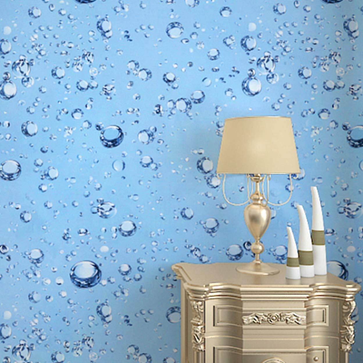 Wolpin Wall Stickers Wallpaper Decal (45 x 300 cm) DIY PVC Self-Adhesive Bubbles, Kids Room, Lamination Paper, Office, Home Decorative, Water Blue Decorative Wallpaper