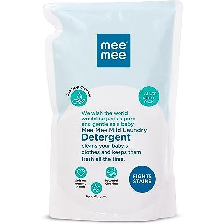 Mee Mee Baby Liquid Detergent 1 L | Ph balanced, Free from Harsh Chemicals, Safe for mother s hands & baby s skin | Anti-Bacterial, Removes Stains & Odor with One Drop, Hypoallergenic