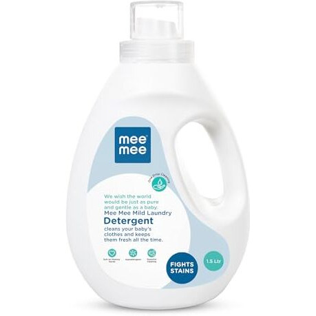Mee Mee Baby Liquid Detergent 1.5 L | Ph balanced, Free from Harsh Chemicals, Safe for mother s hands & baby s skin | Anti-Bacterial, Removes Stains & Odor with One Drop, Hypoallergenic