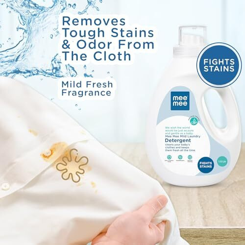 Mee Mee Baby Liquid Detergent 1.5 L | Ph balanced, Free from Harsh Chemicals, Safe for mother s hands & baby s skin | Anti-Bacterial, Removes Stains & Odor with One Drop, Hypoallergenic