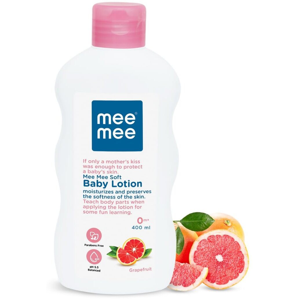 Mee Mee Moisturizing Baby Lotion 400ml for Face & Body | Chamomile & Grapefruit Extracts | For All Skin Types, For Newborns/Kids | For 24Hrs Moisturization | Hypoallergenic, Balanced pH